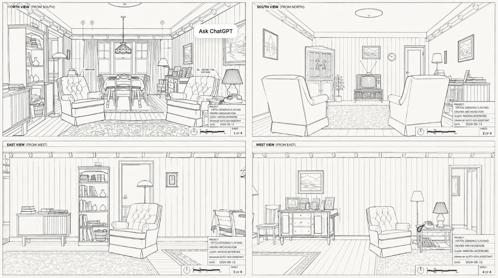 A second storyboard scene-layout sheet.