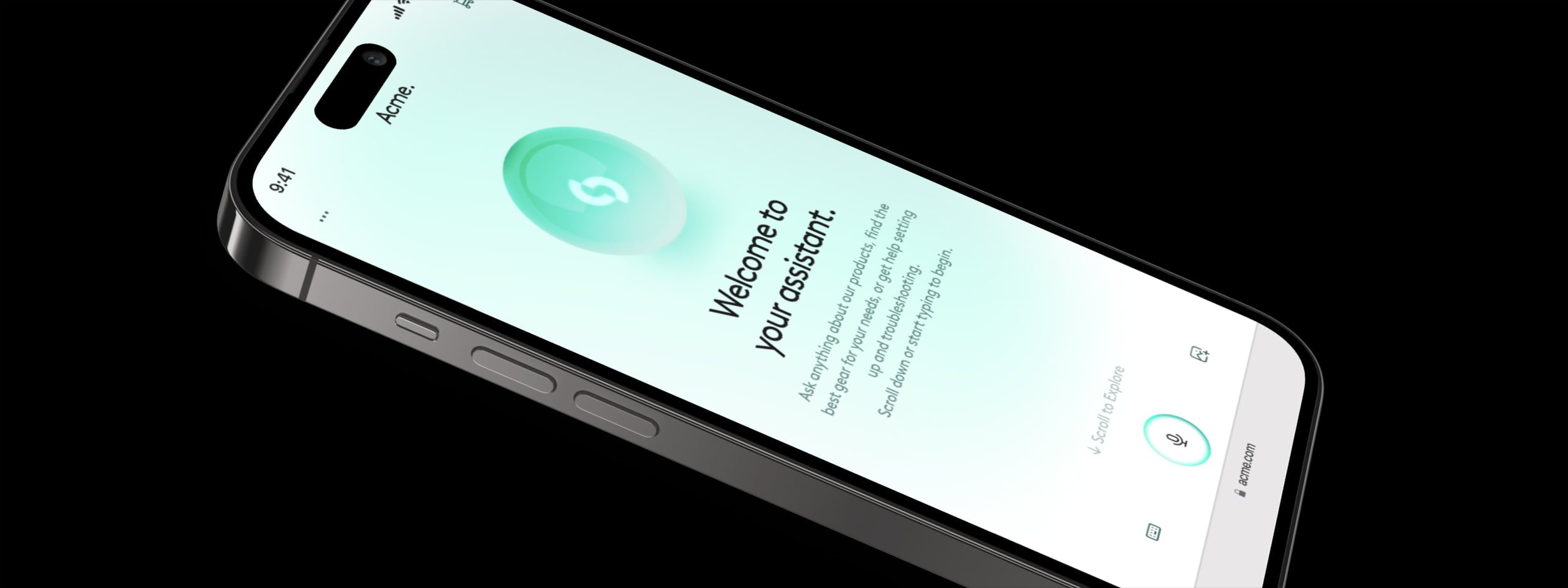 A mobile device displays an AI assistant app interface