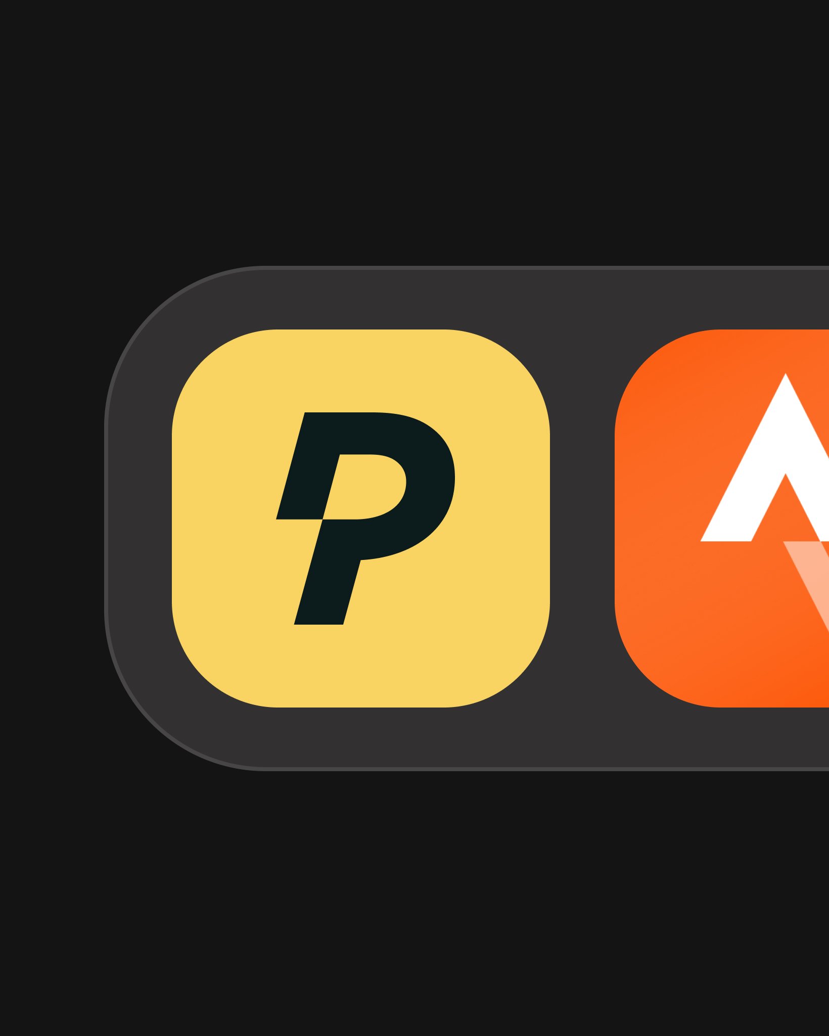 Square yellow Pitstop app icon with a bold, dark green letter P in the centre.