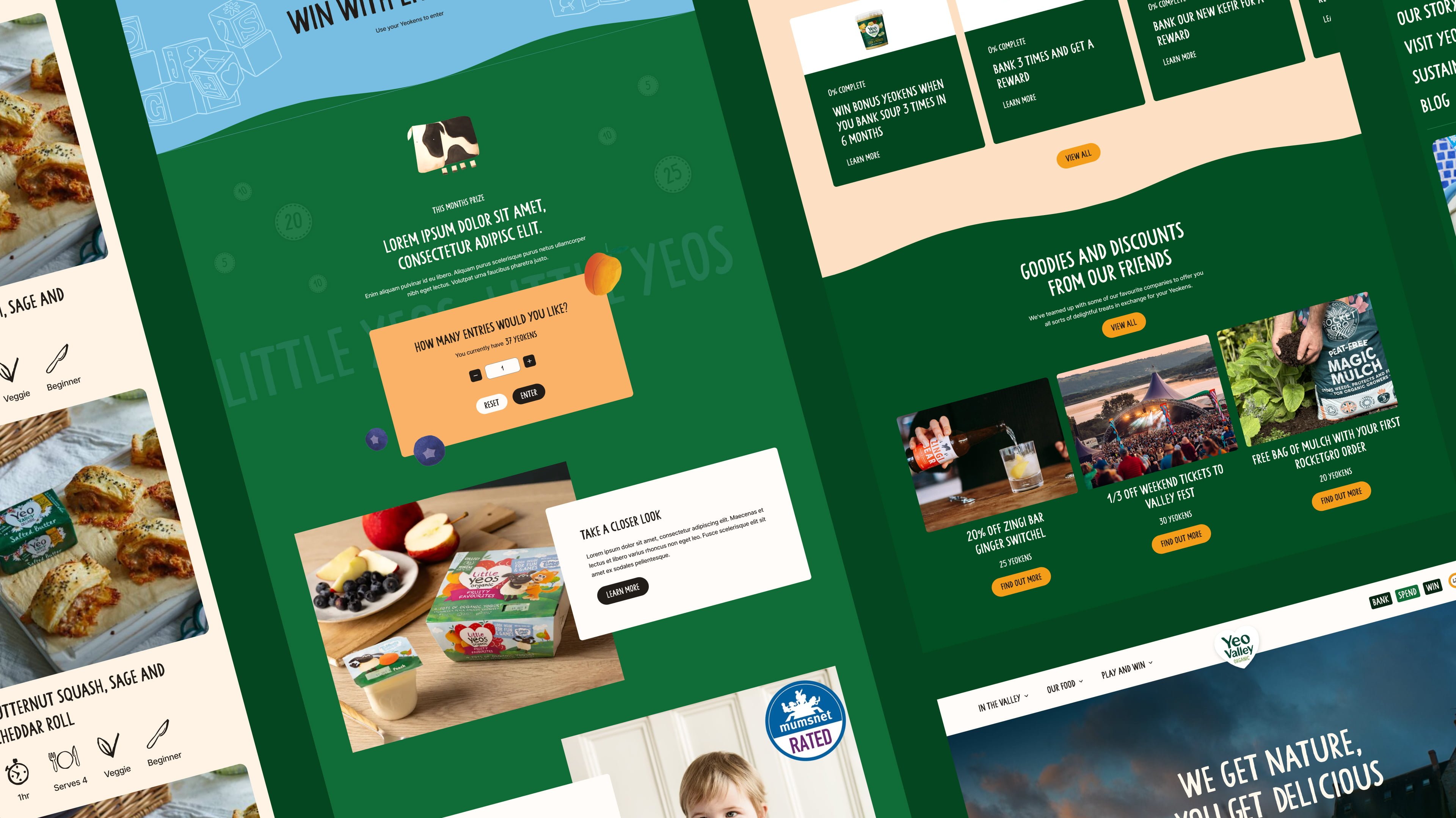 A collection of various designs from the Yeo Valley marketing website
