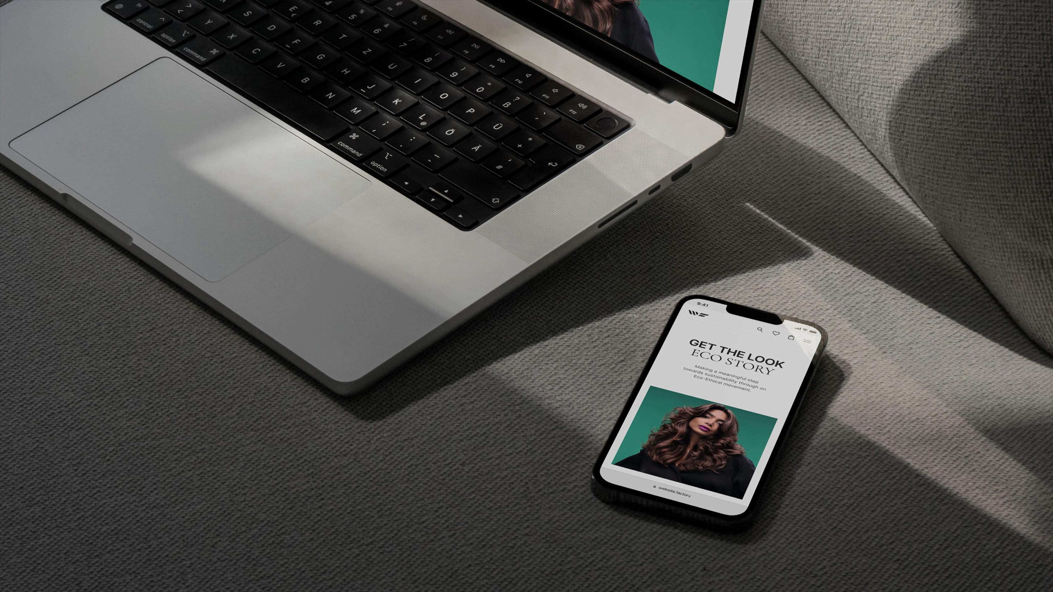 E-commerce website on different devices