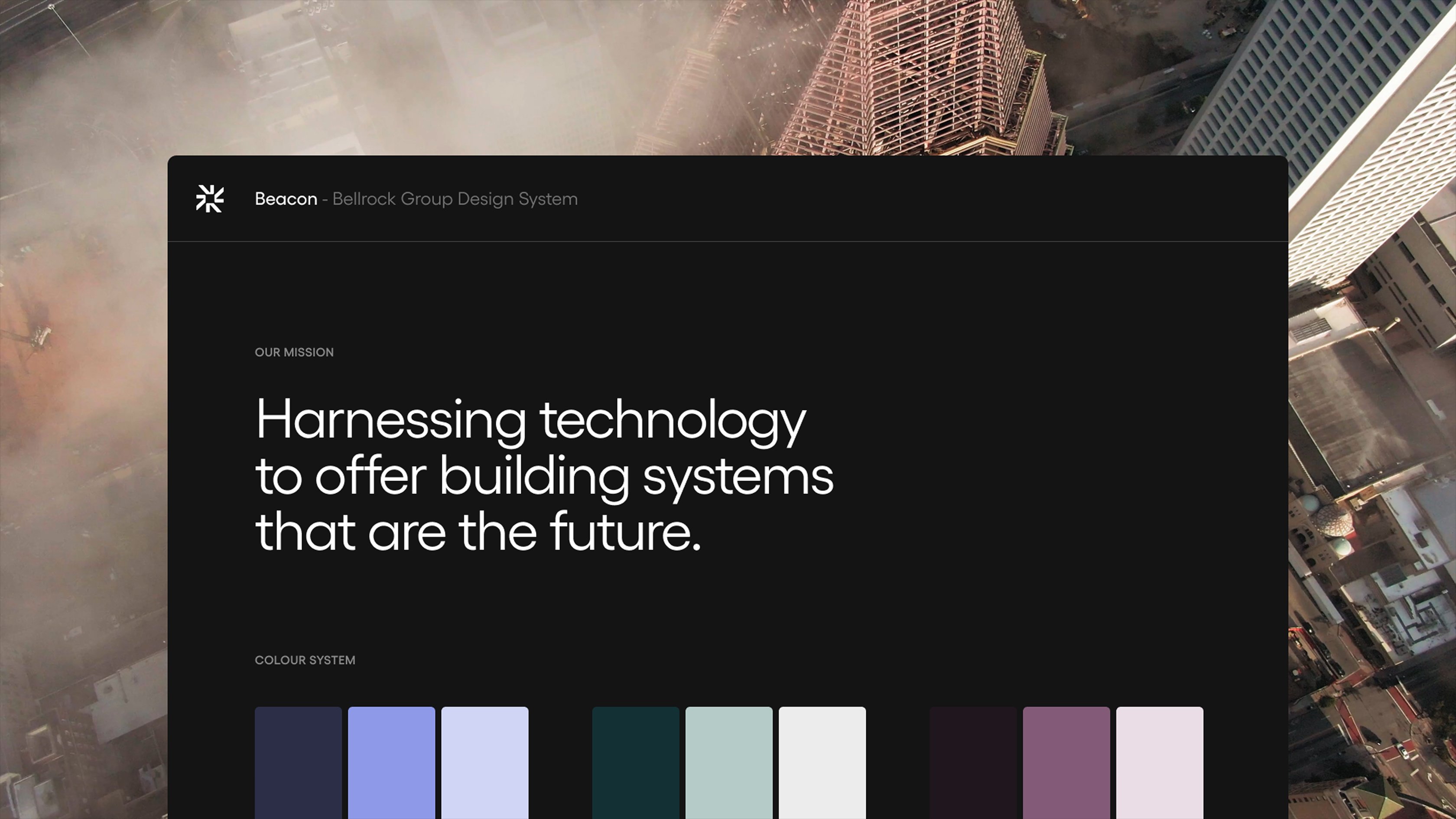 Opening page to a design system for Bellrock