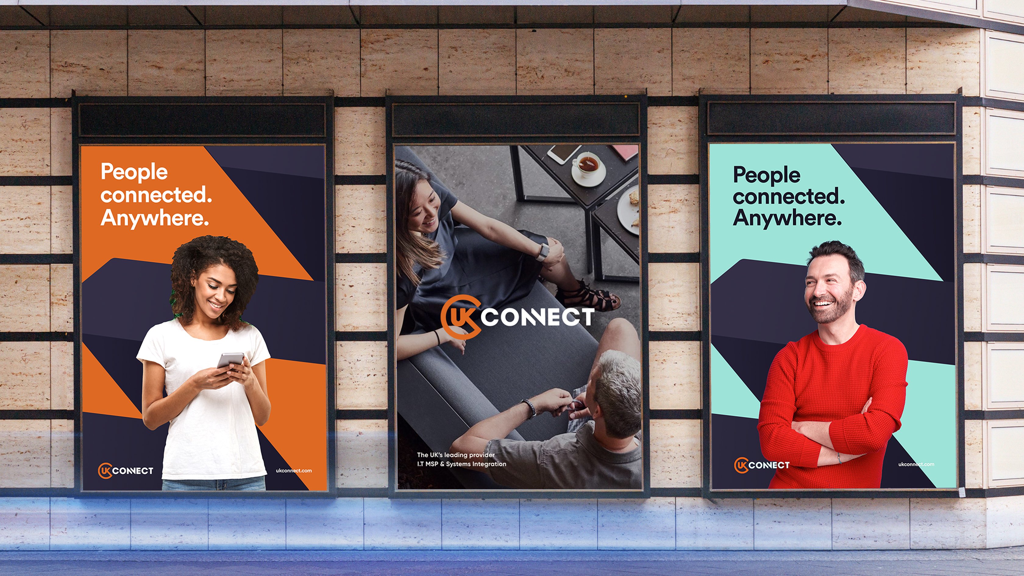 Branded posters on a wall