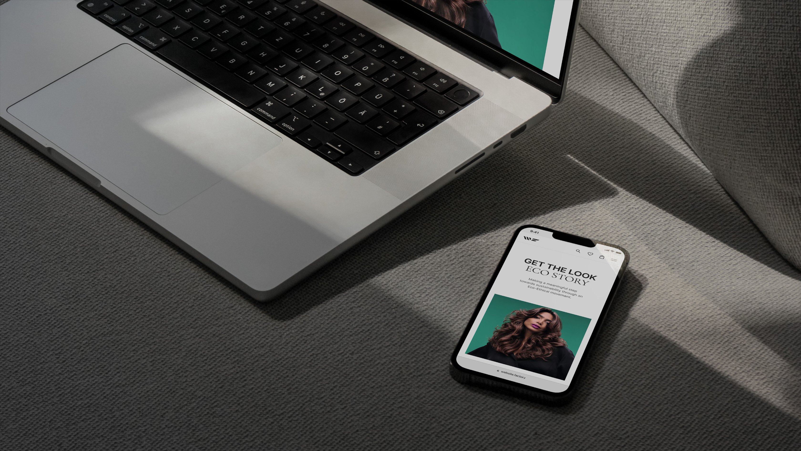 E-commerce website on different devices