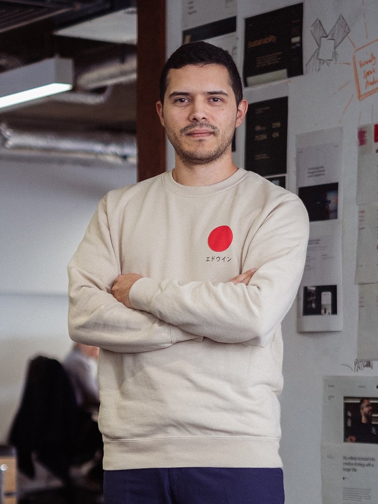 Josh Jimenez Bedrock sitting in an office environment
