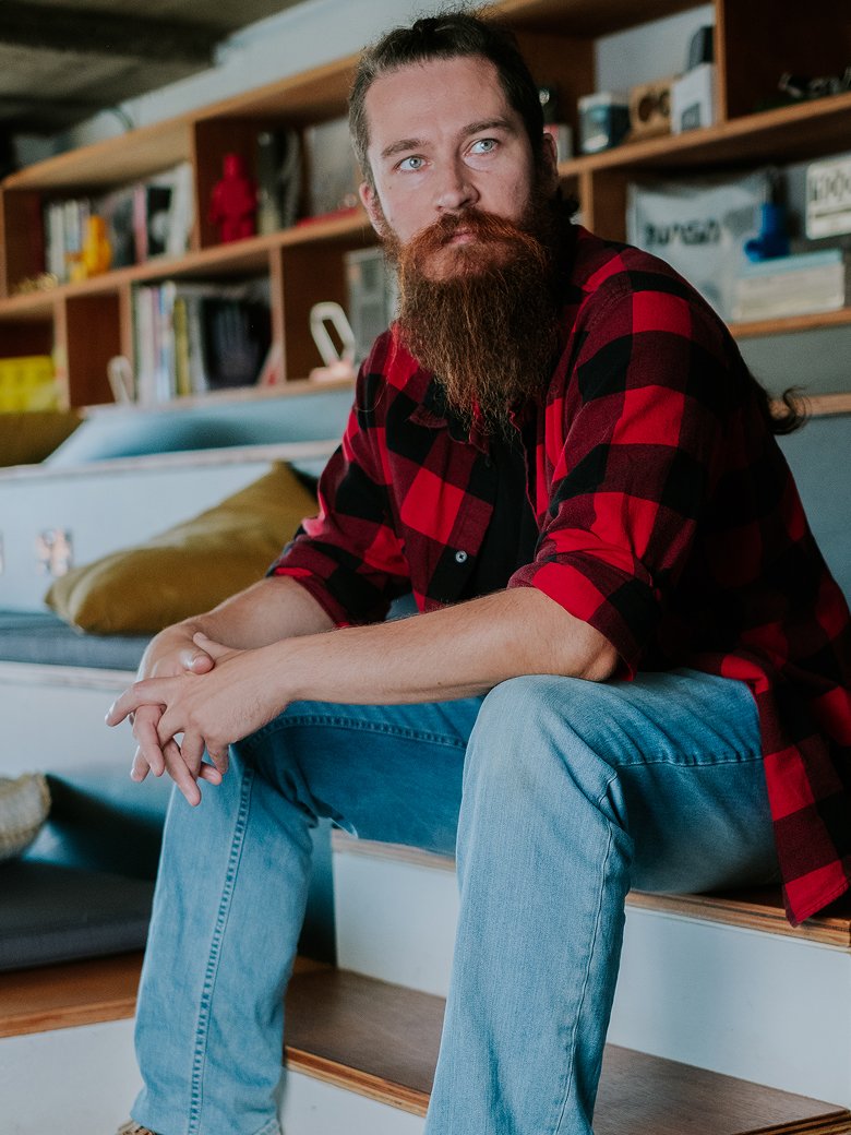 Madis Lond sitting in an office environment