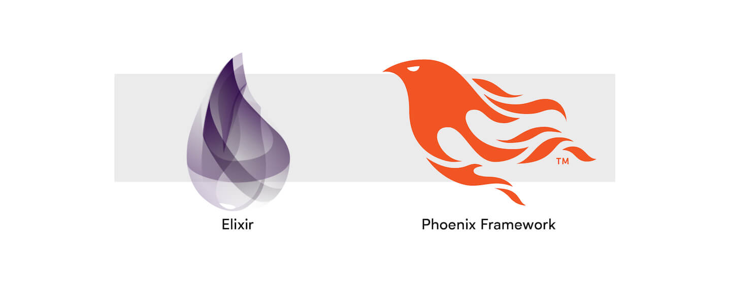 Elixir and Phoenix Framework logos